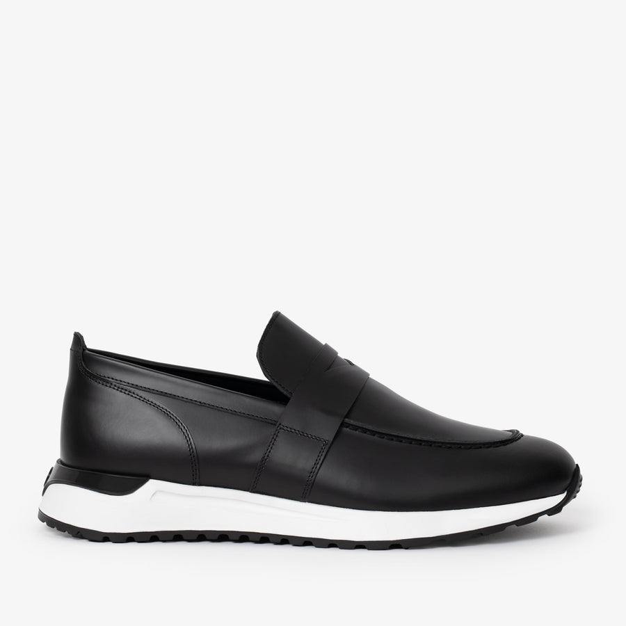 The Lumina Black Buffalo Leather Women Sneaker - Glamourous Grace