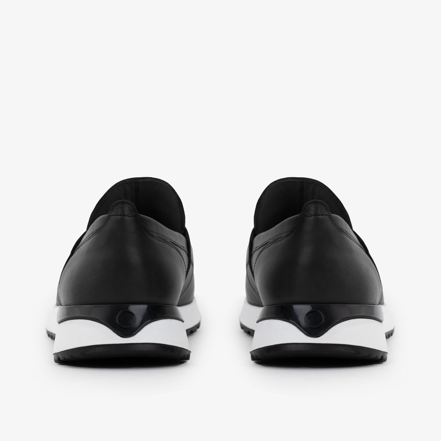 The Lumina Black Buffalo Leather Women Sneaker - Glamourous Grace