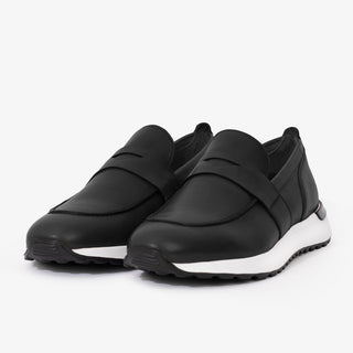 The Lumina Black Buffalo Leather Women Sneaker - Glamourous Grace