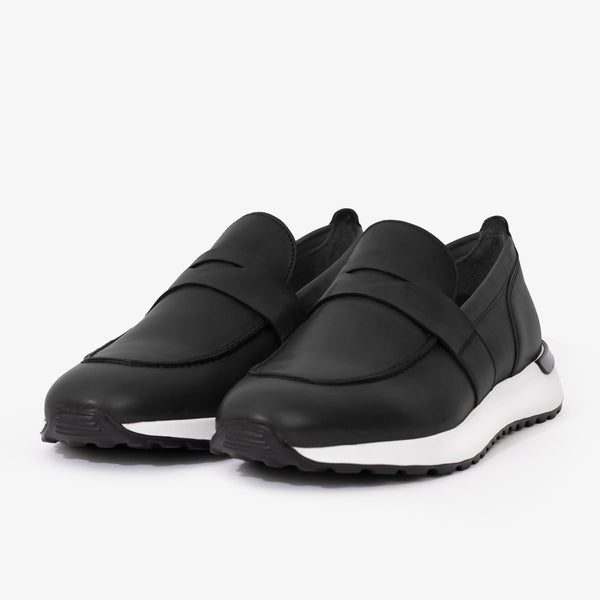 The Lumina Black Buffalo Leather Women Sneaker - Glamourous Grace