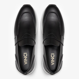 The Lumina Black Buffalo Leather Women Sneaker - Glamourous Grace