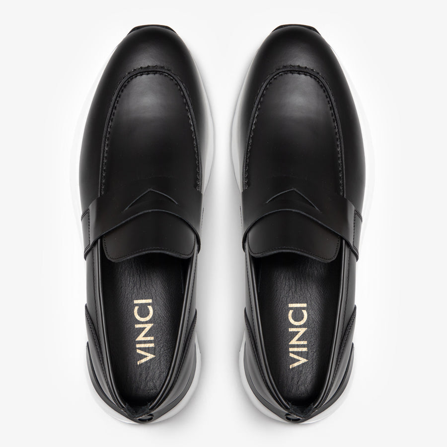 The Lumina Black Buffalo Leather Women Sneaker - Glamourous Grace