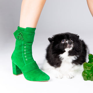 Michaela V Marta Green Suede Knee-High Boots