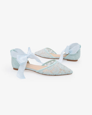 Crochet Lace Pointy Toe with Ankle Tie or Ballerina Lace Up
