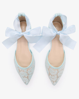Crochet Lace Pointy Toe with Ankle Tie or Ballerina Lace Up