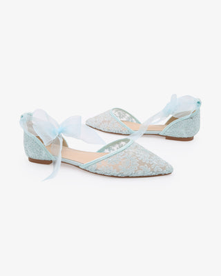 Crochet Lace Pointy Toe with Ankle Tie or Ballerina Lace Up