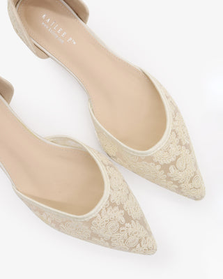 Crochet Lace Pointy Toe with Ankle Tie or Ballerina Lace Up