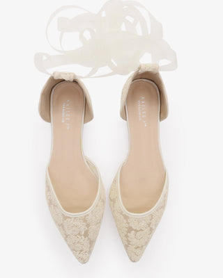 Crochet Lace Pointy Toe with Ankle Tie or Ballerina Lace Up