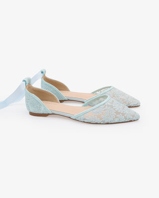 Crochet Lace Pointy Toe with Ankle Tie or Ballerina Lace Up