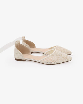 Crochet Lace Pointy Toe with Ankle Tie or Ballerina Lace Up