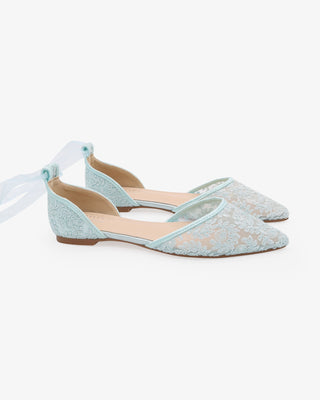 Crochet Lace Pointy Toe with Ankle Tie or Ballerina Lace Up