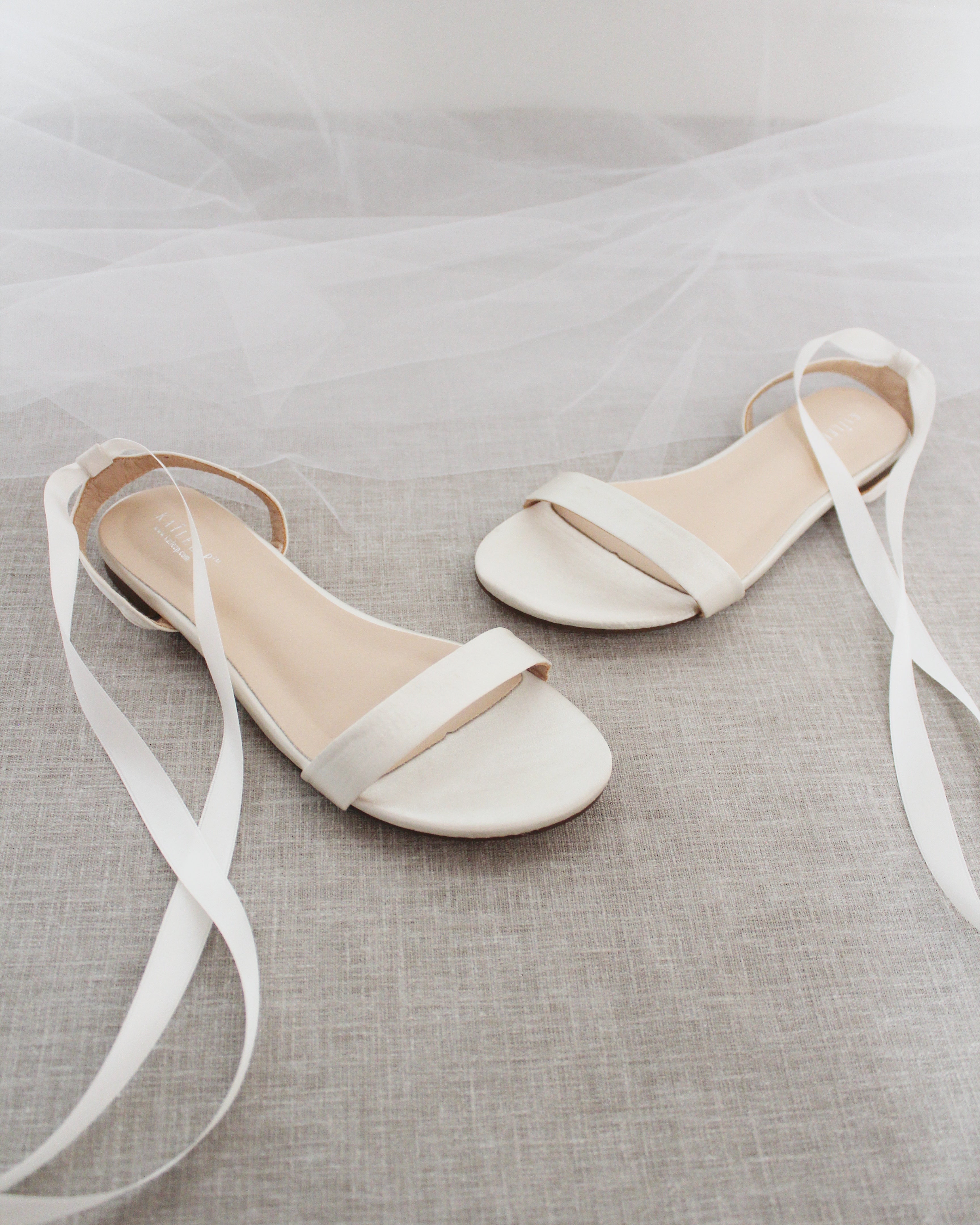 Satin Flat Sandal with Ballerina Lace Up
