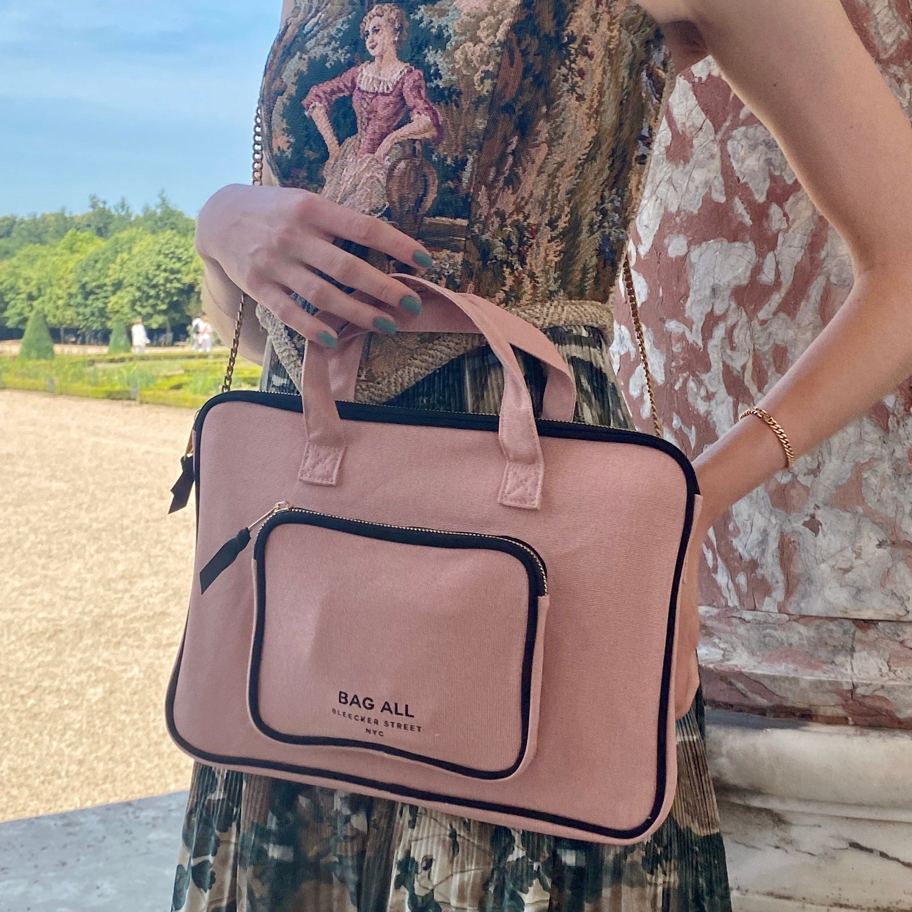 Laptop Case 13", Handle & Charger Pocket, NYC – Pink/Blush - Glamourous Grace