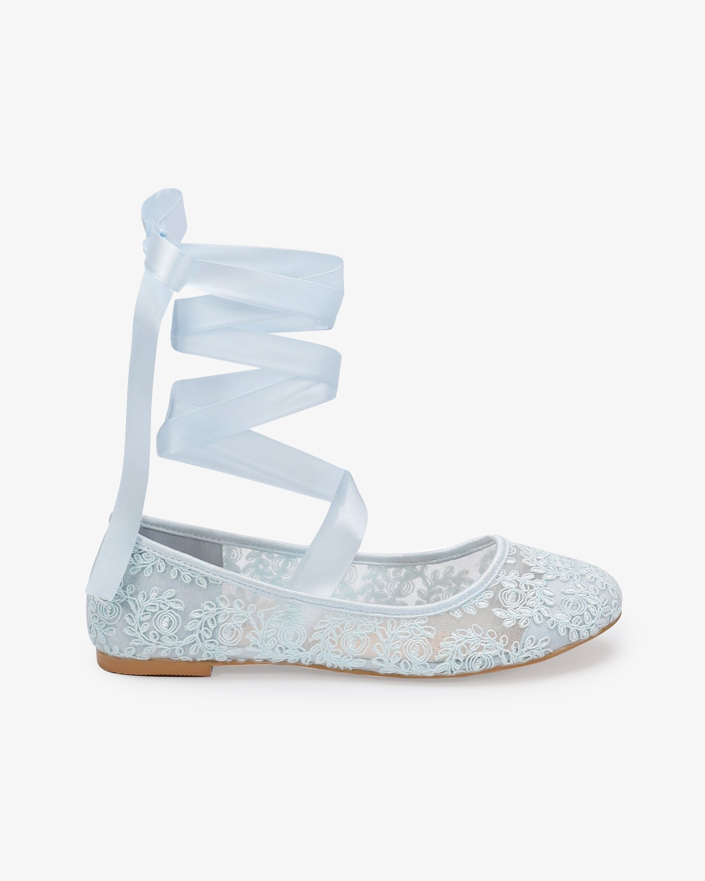 Crochet Lace Wedding Flats Ballerina Lace Up - Glamourous Grace