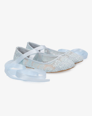Crochet Lace Wedding Flats Ballerina Lace Up
