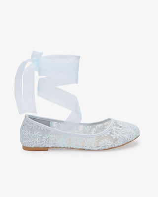 Crochet Lace Wedding Flats Ballerina Lace Up