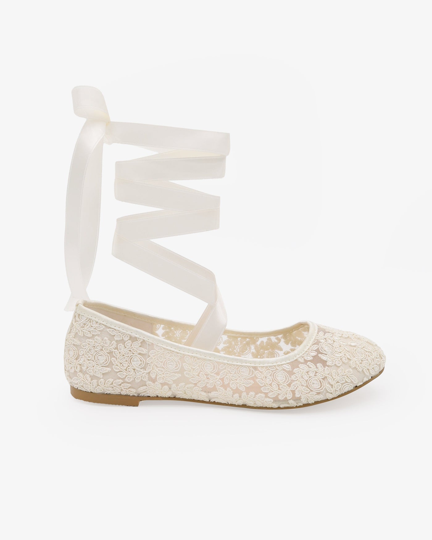 Crochet Lace Flats Ballerina Lace Up - Glamourous Grace