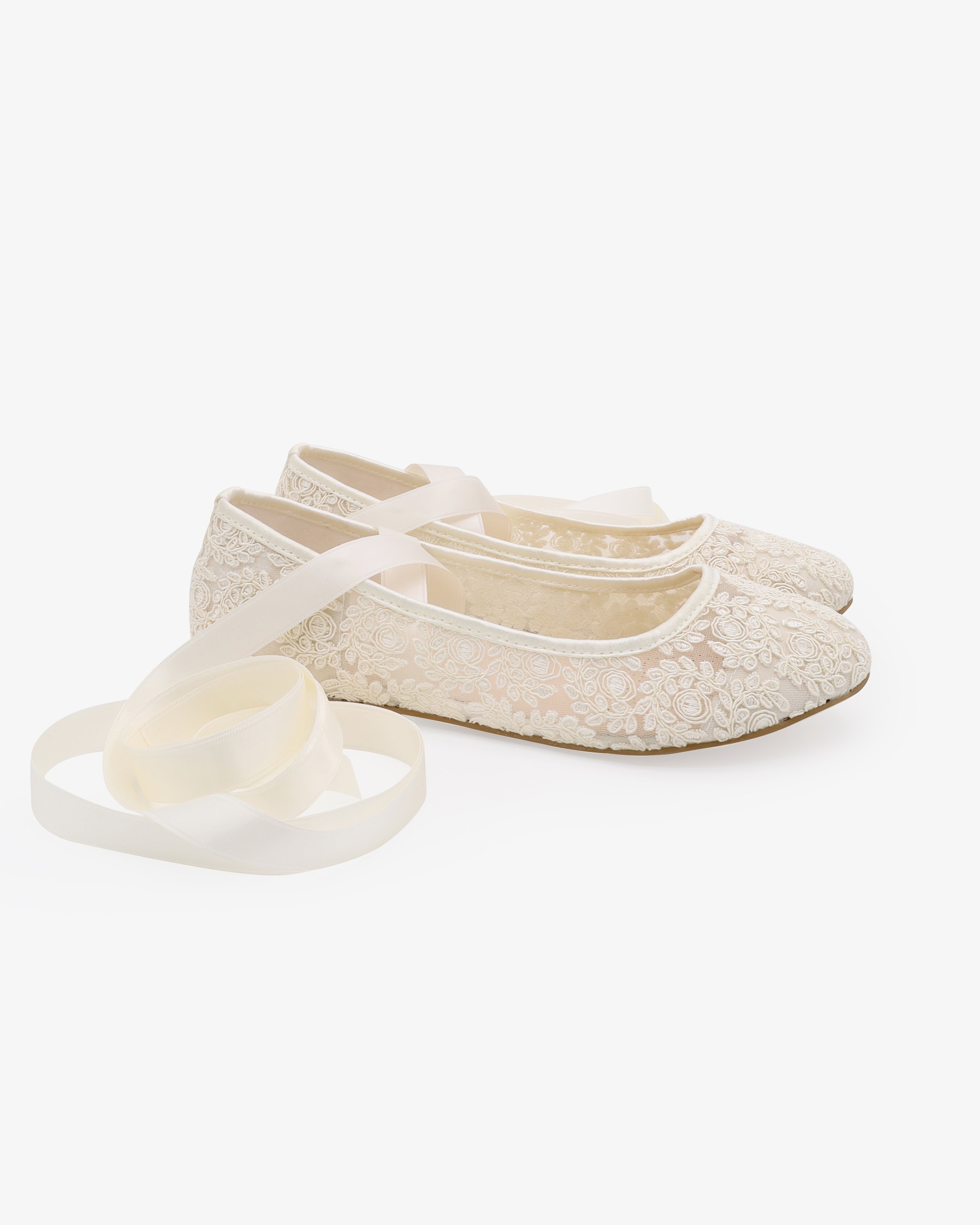 Crochet Lace Flats Ballerina Lace Up