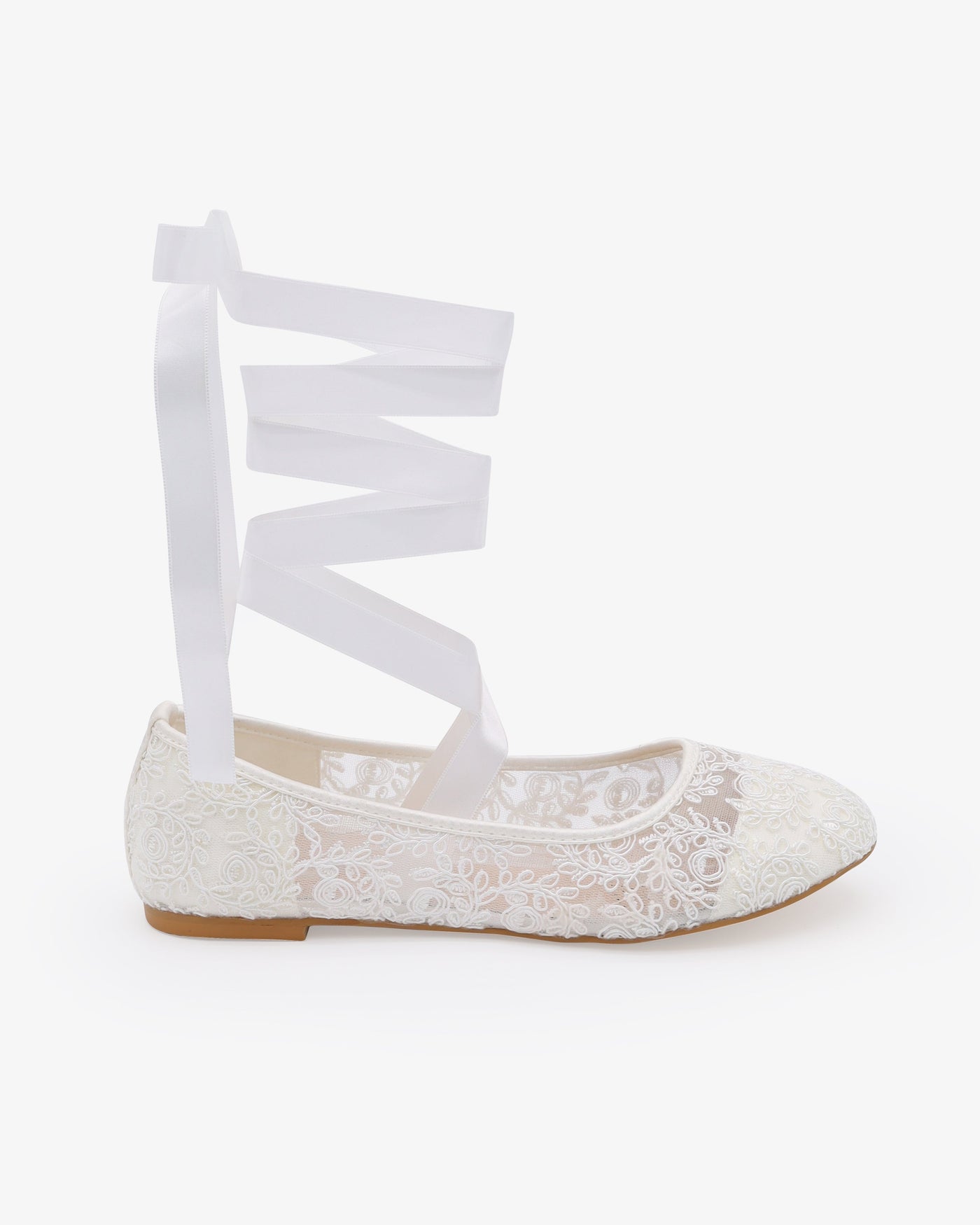 Crochet Lace Flats Ballerina Lace Up - Glamourous Grace