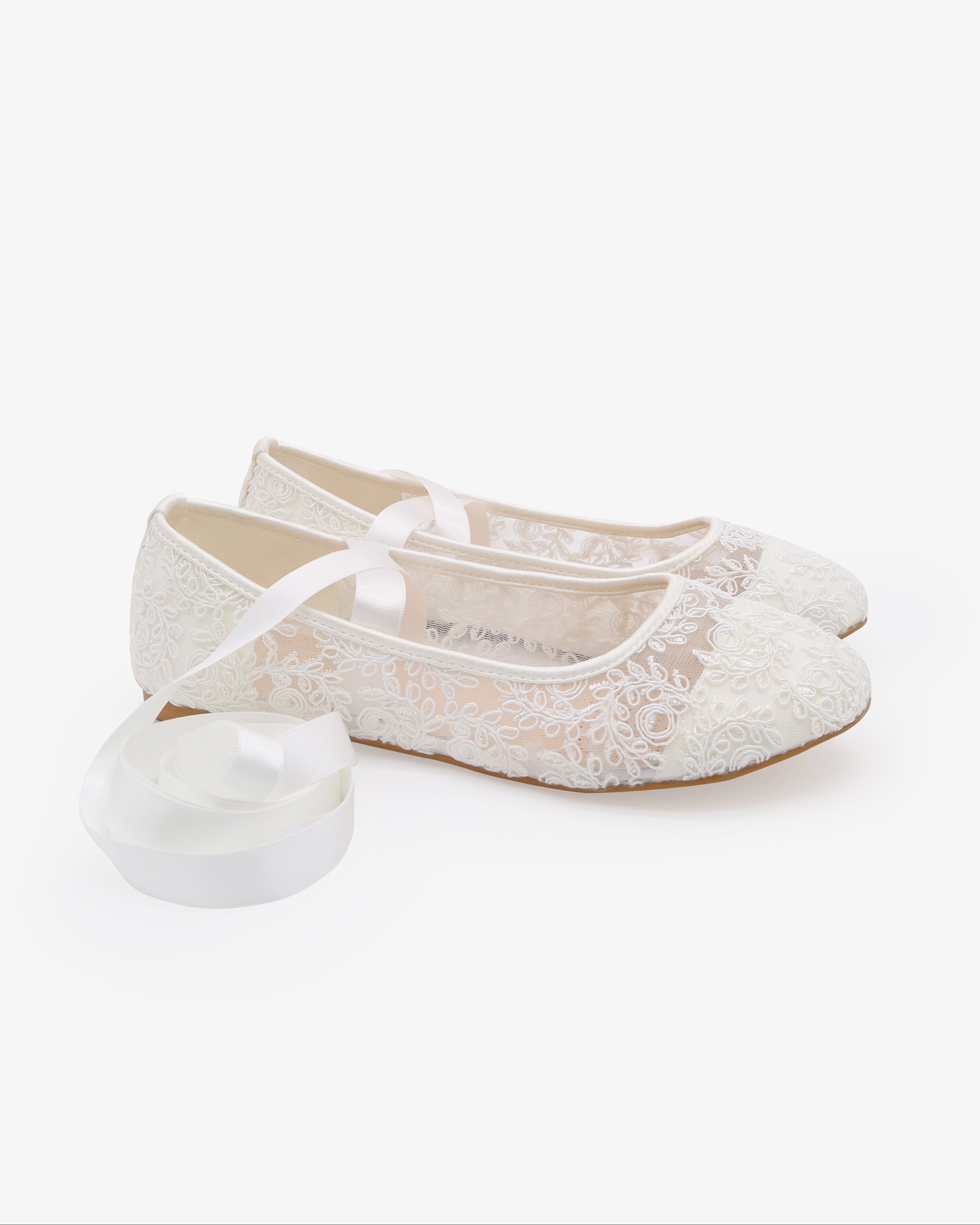 Crochet Lace Flats Ballerina Lace Up