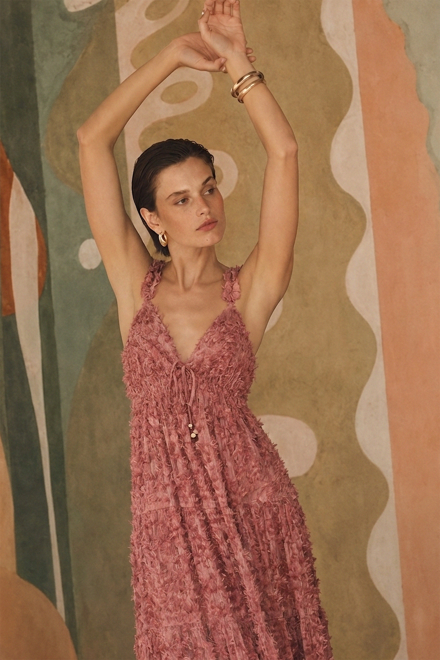 TWILIGHT ROSETTE WOVEN MAXI DRESS - Glamourous Grace