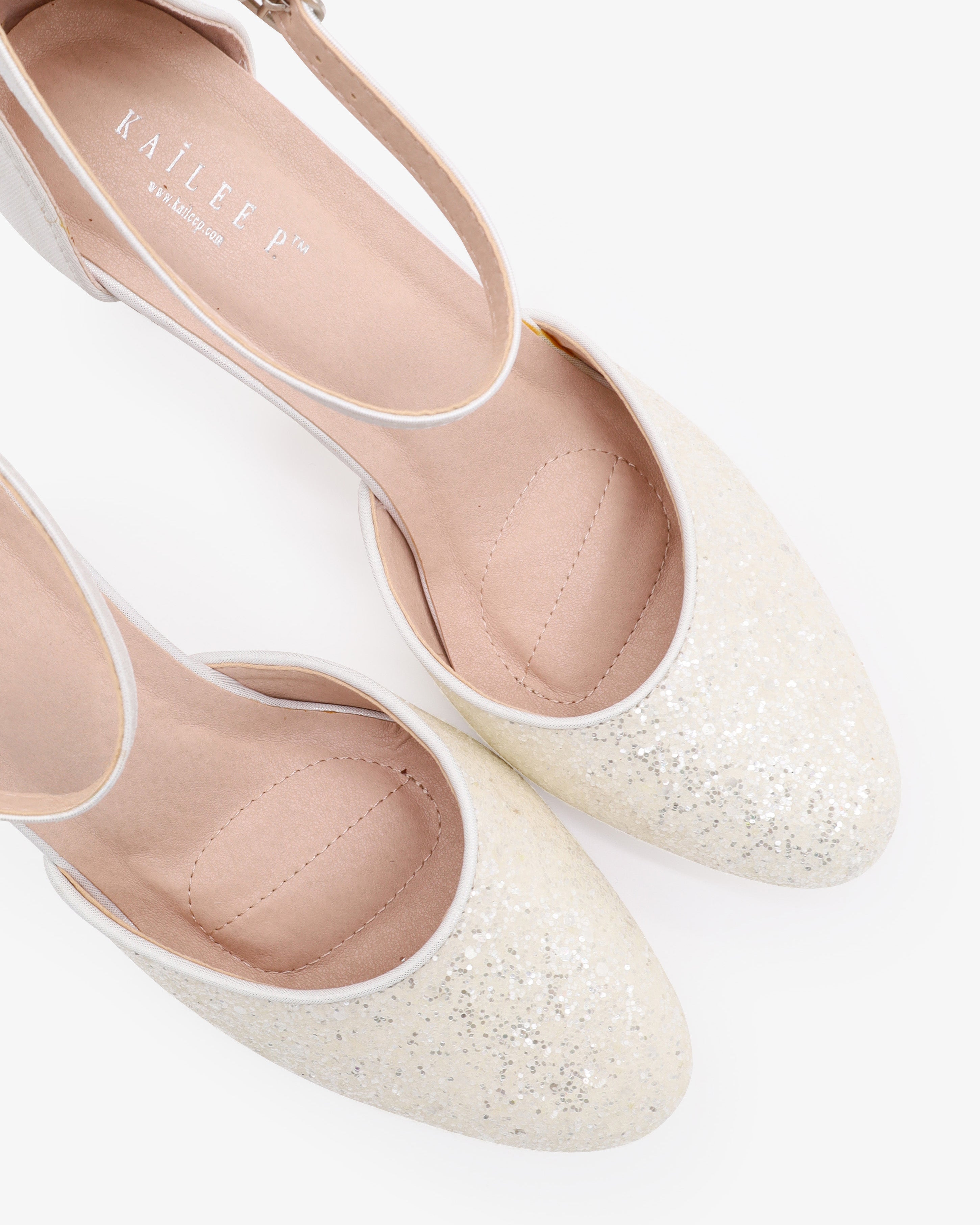 Rock Glitter Block Heel with Ankle Strap
