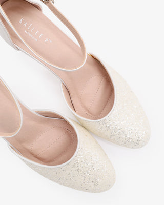 Rock Glitter Block Heel with Ankle Strap
