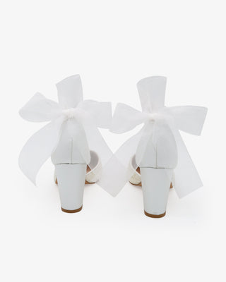 Rock Glitter Block Heel with Wrapped Ribbon Tie