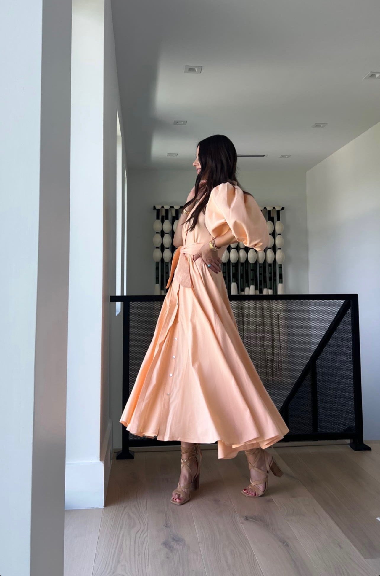 BROMELIA DRESS IN HOT PEACH - Glamourous Grace
