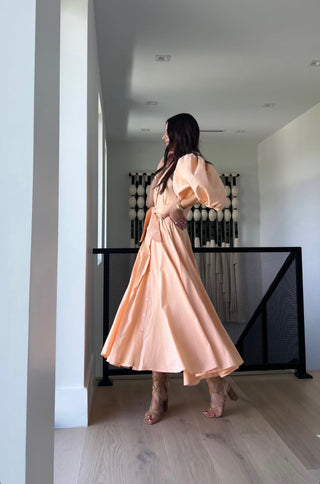 BROMELIA DRESS IN HOT PEACH - Glamourous Grace