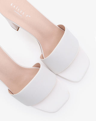 Satin Block Heels Slide Wedding Sandals