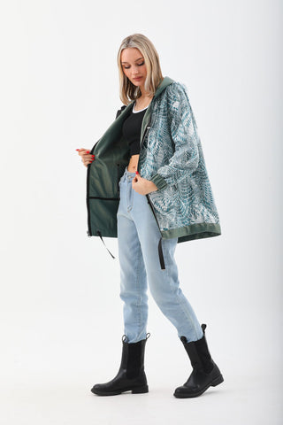 The Sage Olive Green Leather Women Jacket