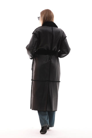 The Virelli Black Reversible Leather Women Jacket