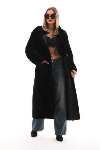 The Virelli Black Reversible Leather Women Jacket