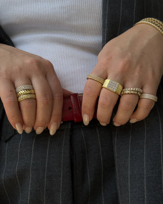 The Pave Sqaure Signet Ring