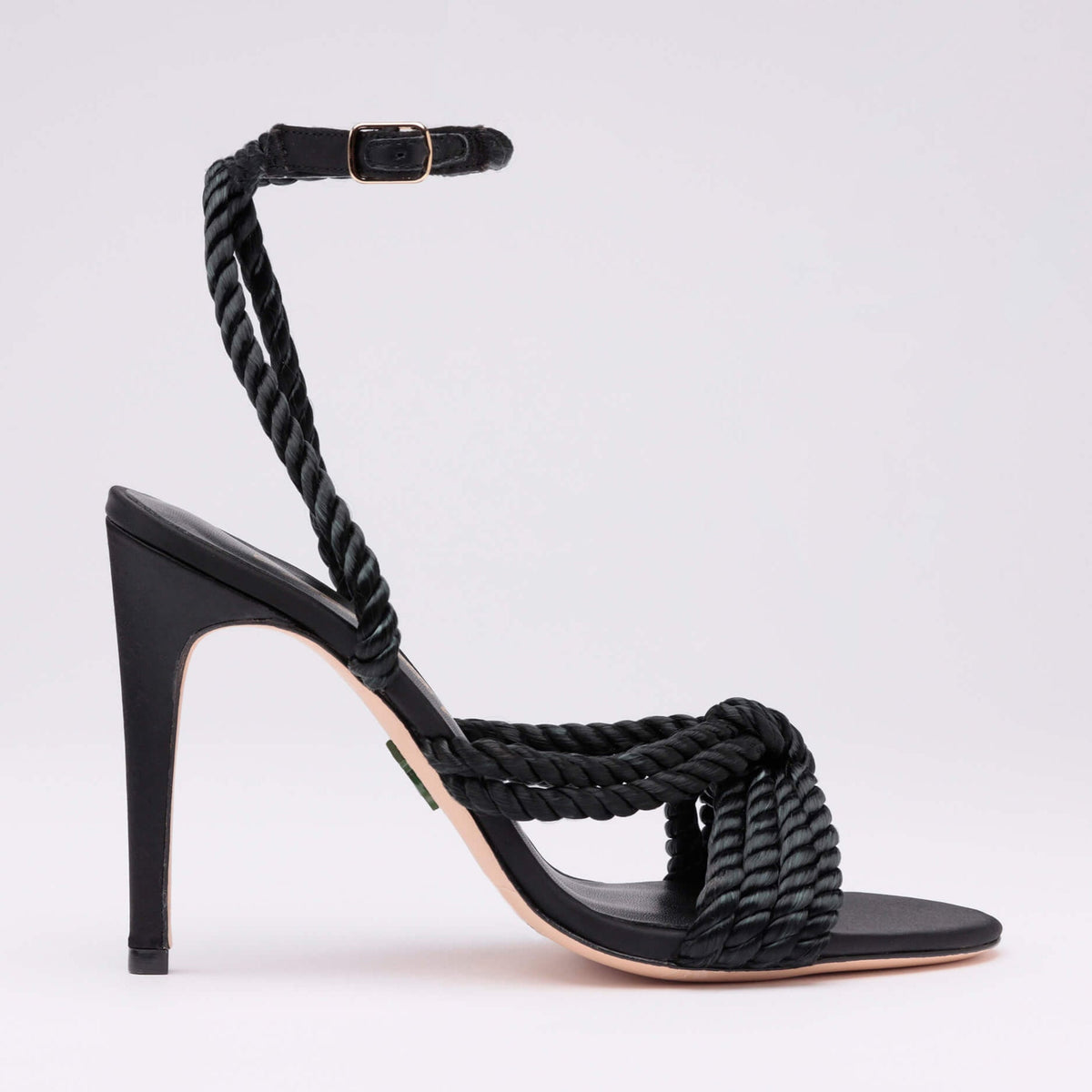 Michaela V Selene Black Satin Heels - Glamourous Grace