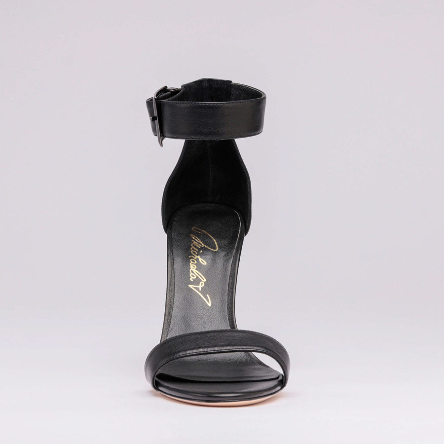 Michaela V Chapman Black Leather Heels