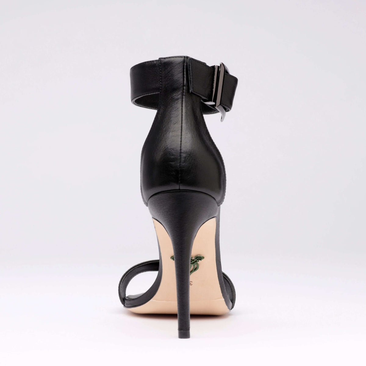 Michaela V Chapman Black Leather Heels - Glamourous Grace