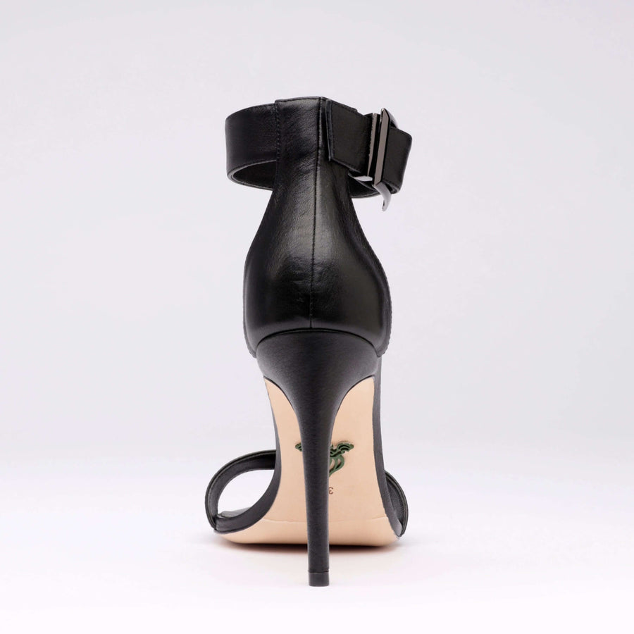 Michaela V Chapman Black Leather Heels