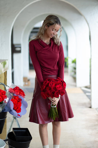 Yael Top- Cherry Lacquer