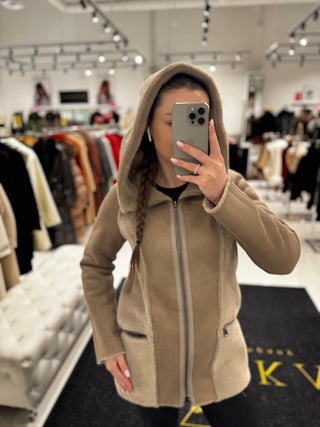 Reversible Faux Fur Suede Hooded Jacket
