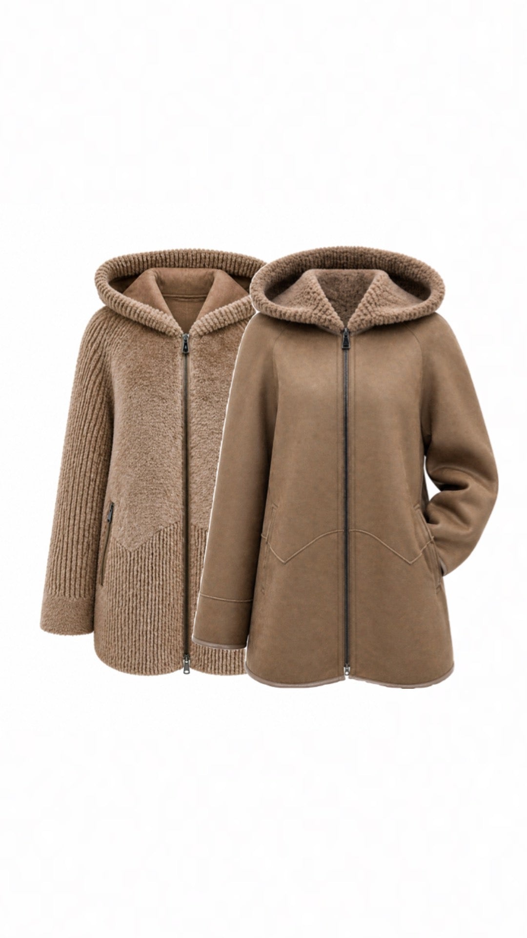 Reversible Faux Fur & Suede Coat
