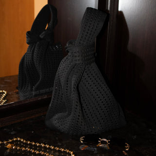 The Black Crochet Handbag - Glamourous Grace