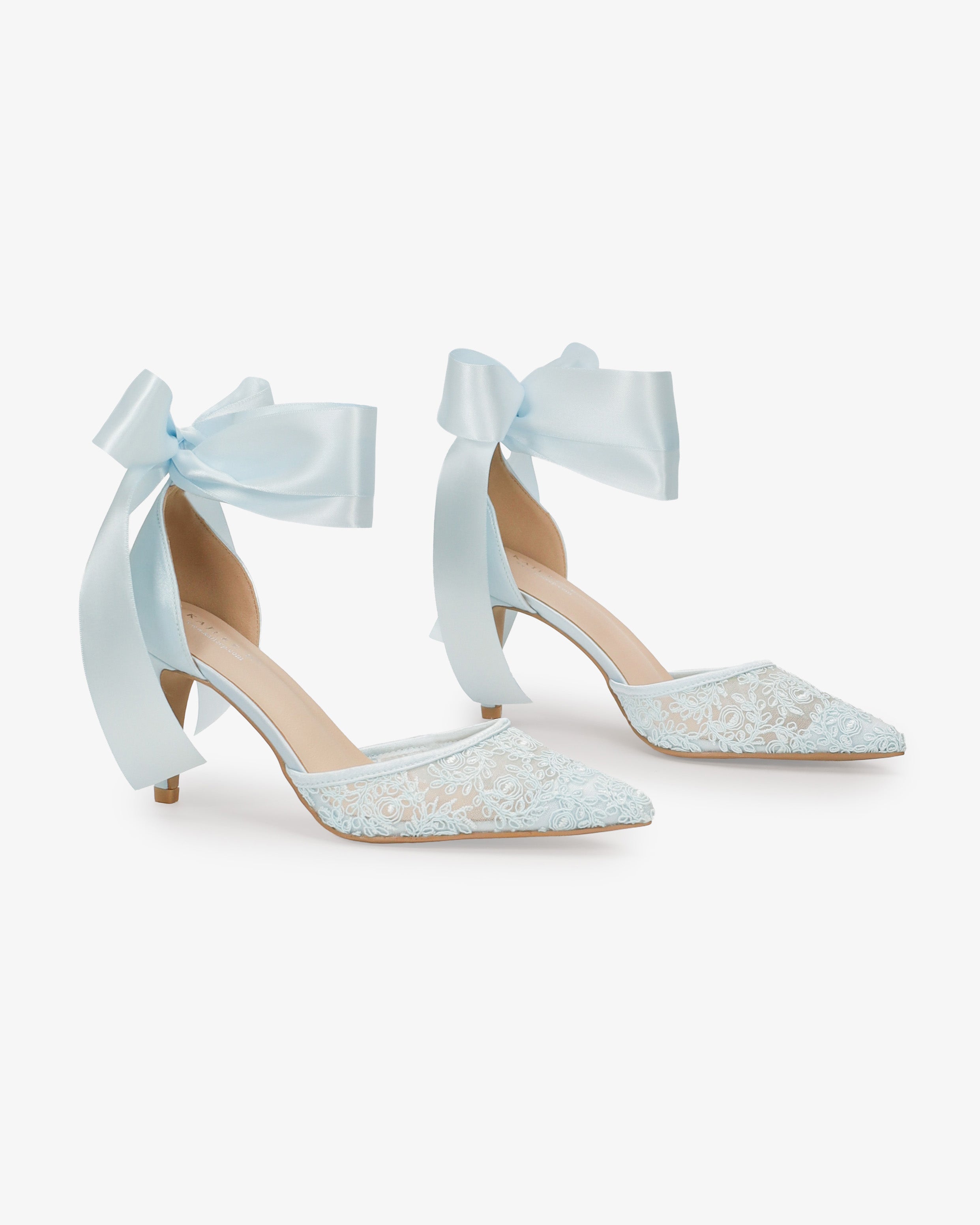 Lace Heels with Ankle Tie For Brides