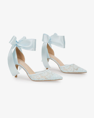Lace Heels with Ankle Tie For Brides