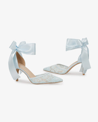 Lace Heels with Ankle Tie For Brides