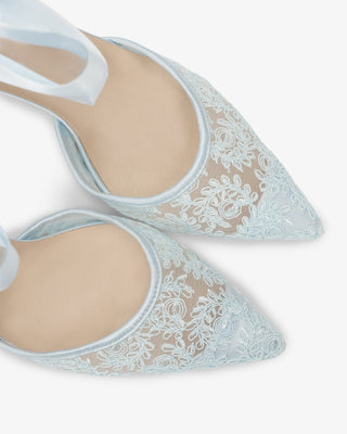 Lace Heels with Ankle Tie For Brides