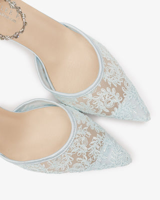 Wedding Lace Heels With Amaryllis Crystal Strap