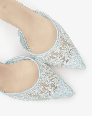 Lace Heels with Ankle Tie For Brides