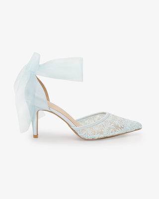 Lace Heels with Ankle Tie For Brides